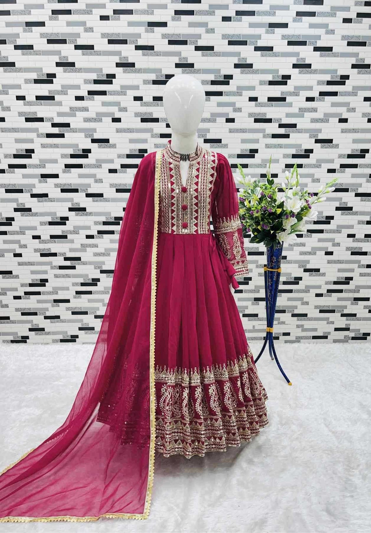 Faux Georgette Kids Gown