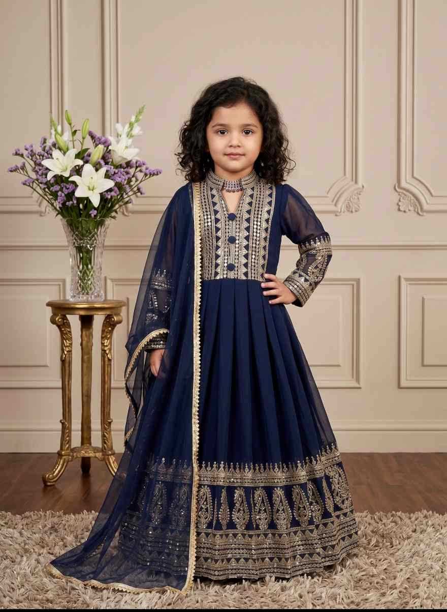 Faux Georgette Kids Gown