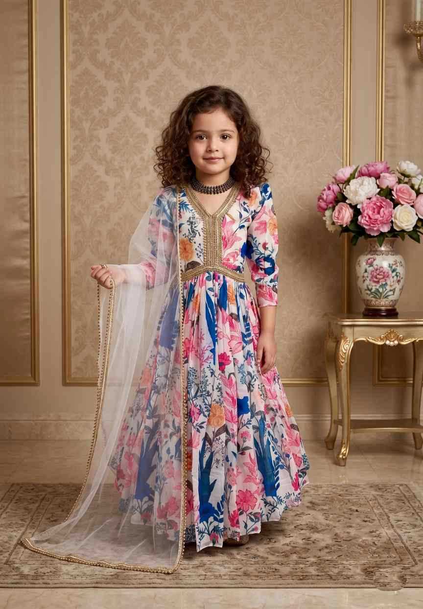 Faux Georgette Kids Gown