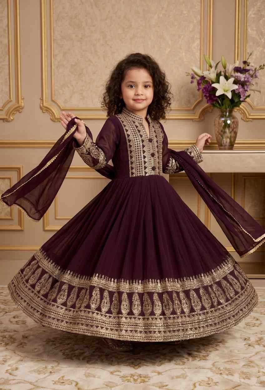 Faux Georgette Kids Gown