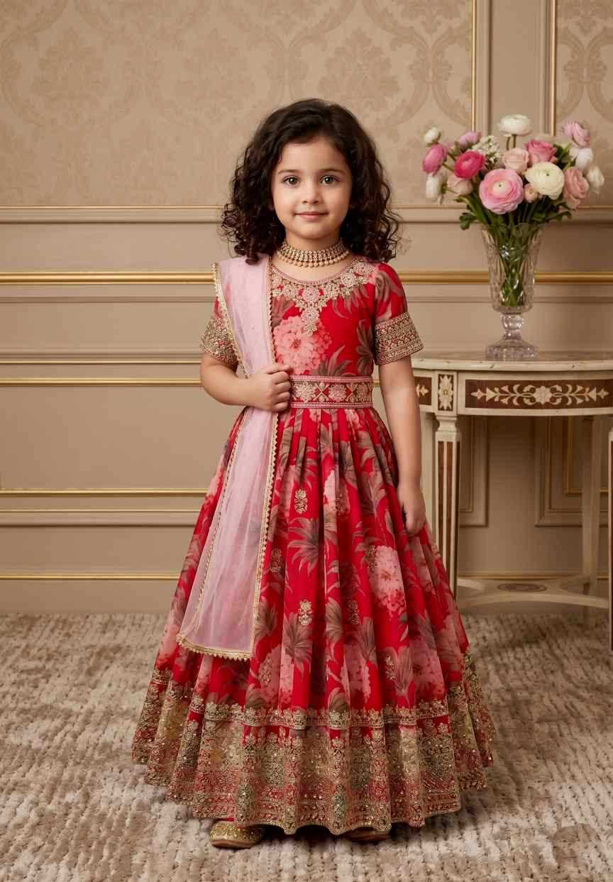 Faux Georgette Kids Gown
