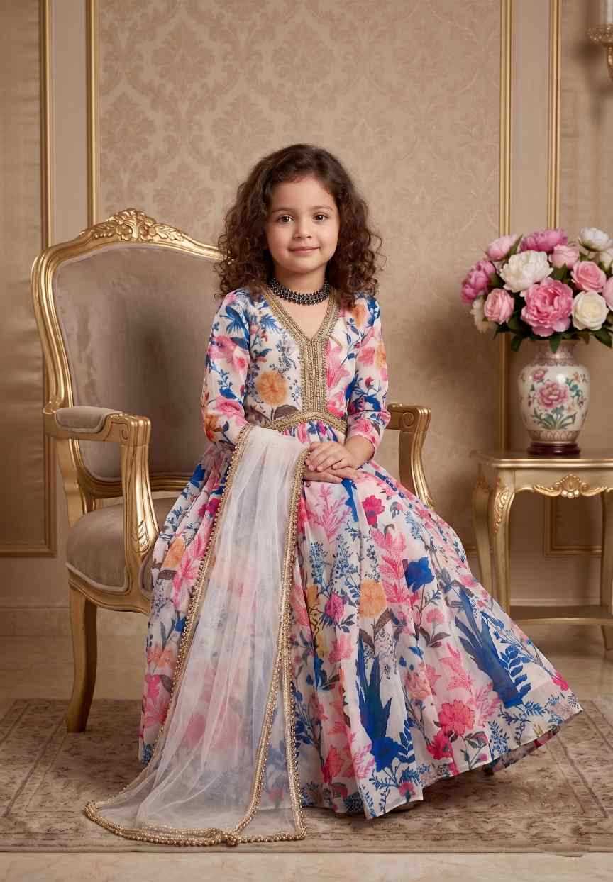 Faux Georgette Kids Gown