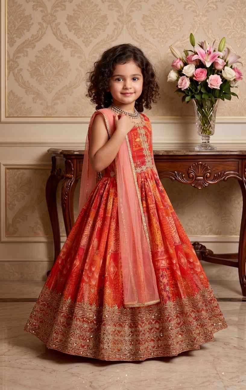 Faux Georgette Kids Gown