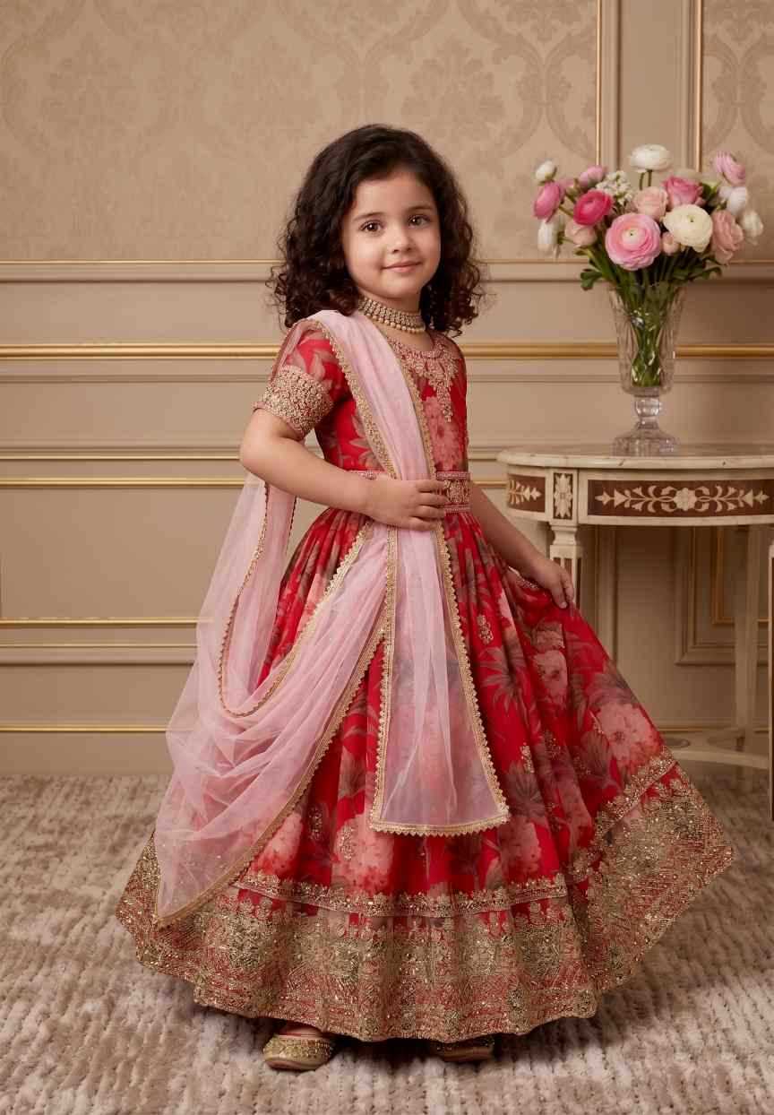 Faux Georgette Kids Gown