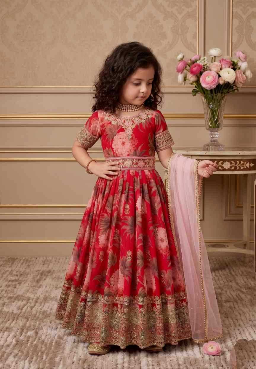 Faux Georgette Kids Gown