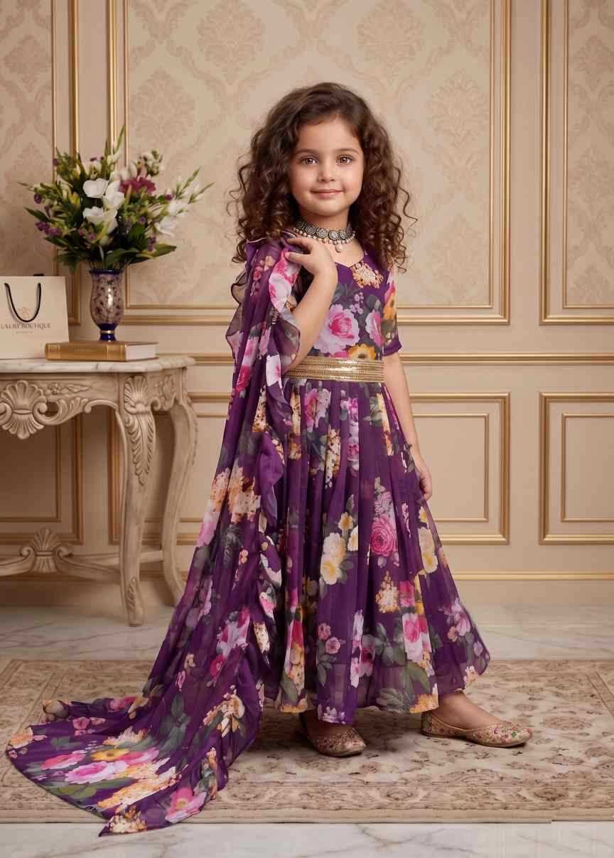 Faux Georgette Kids Gown