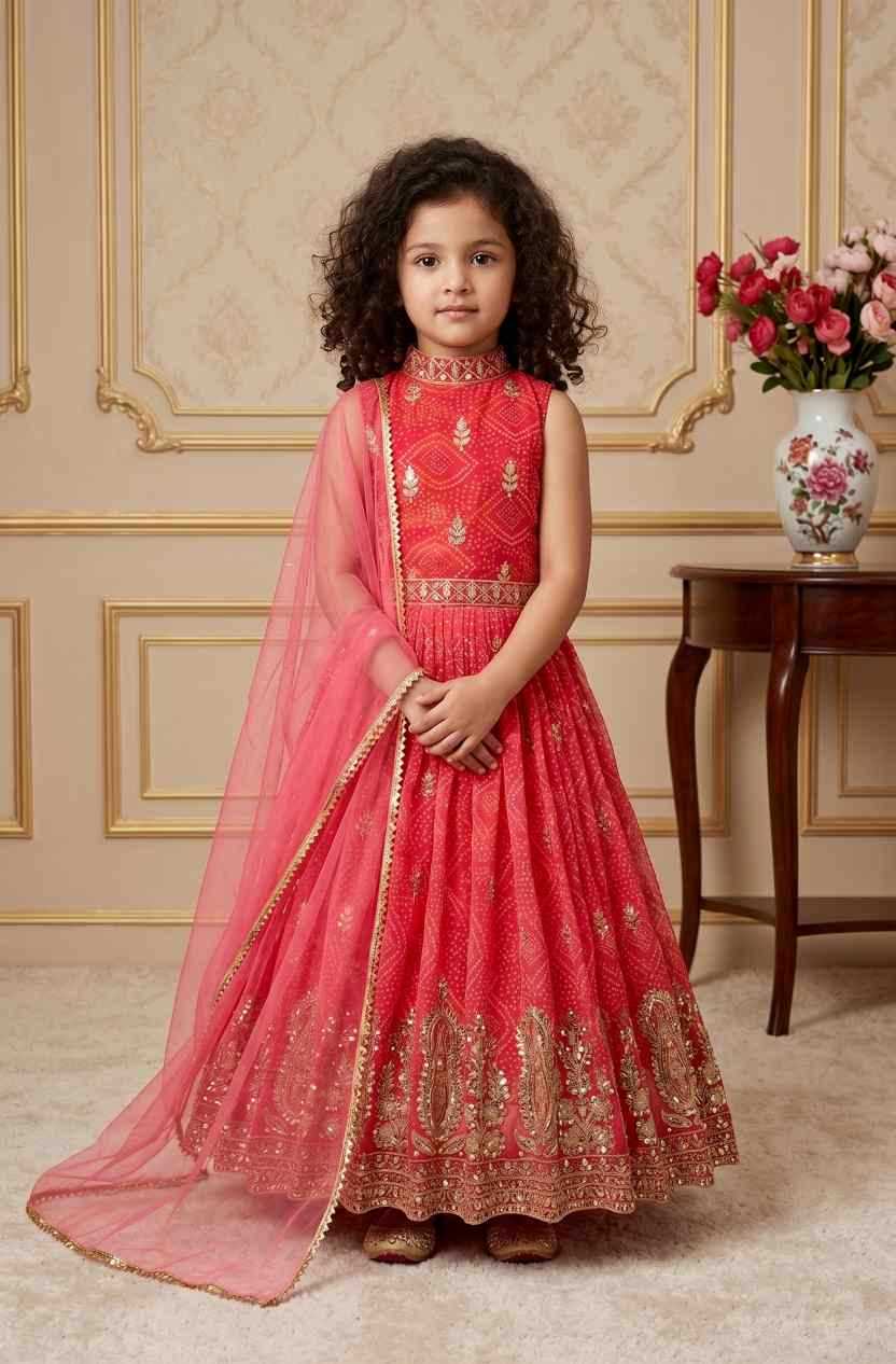 Faux Georgette Kids Gown