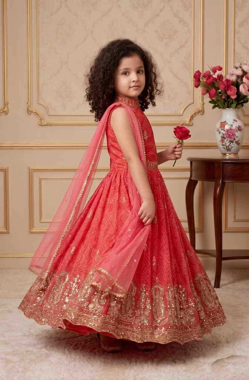 Faux Georgette Kids Gown