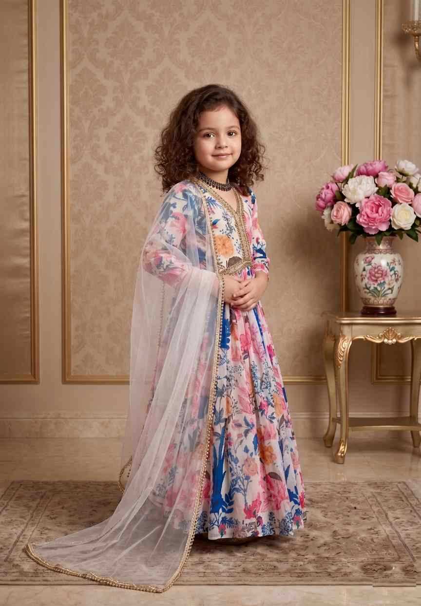 Faux Georgette Kids Gown