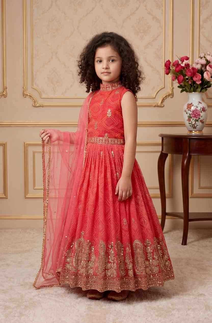 Faux Georgette Kids Gown