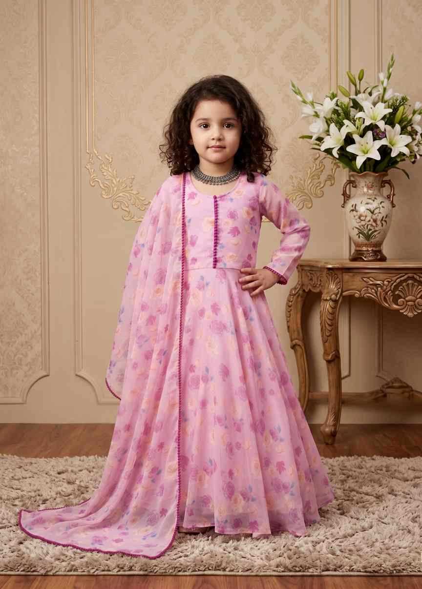 Faux Georgette Kids Gown
