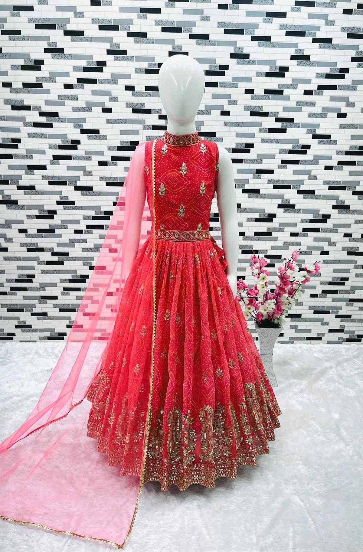 Faux Georgette Kids Gown