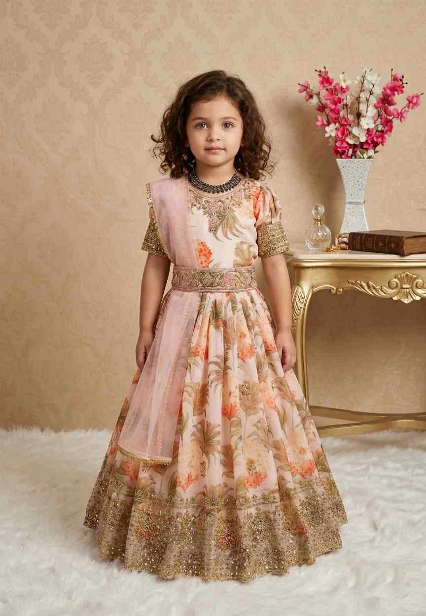 Faux Georgette Kids Gown