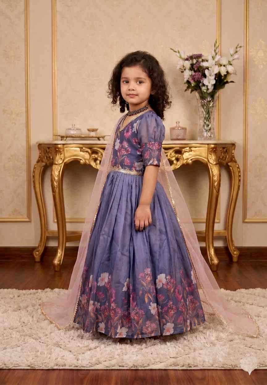 Faux Georgette Kids Gown