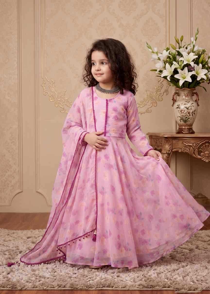 Faux Georgette Kids Gown