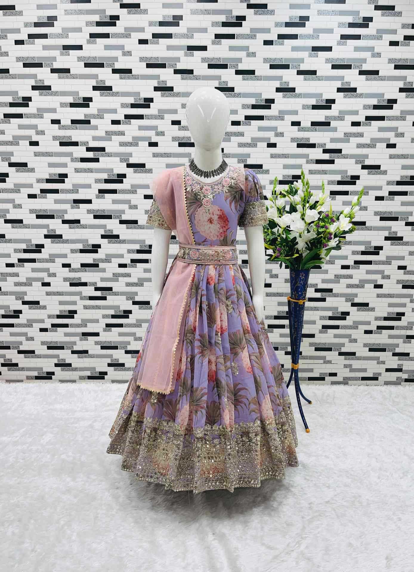 Faux Georgette Kids Gown