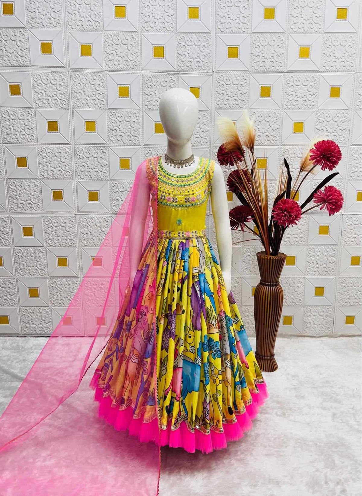 Faux Georgette Kids Gown