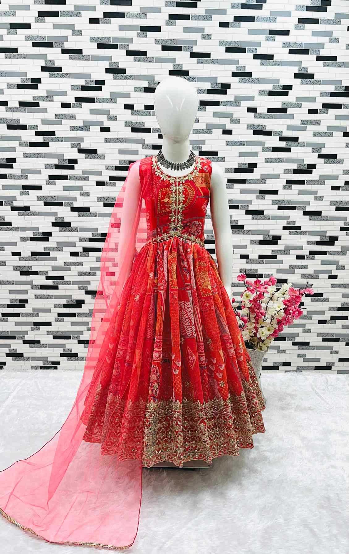 Faux Georgette Kids Gown