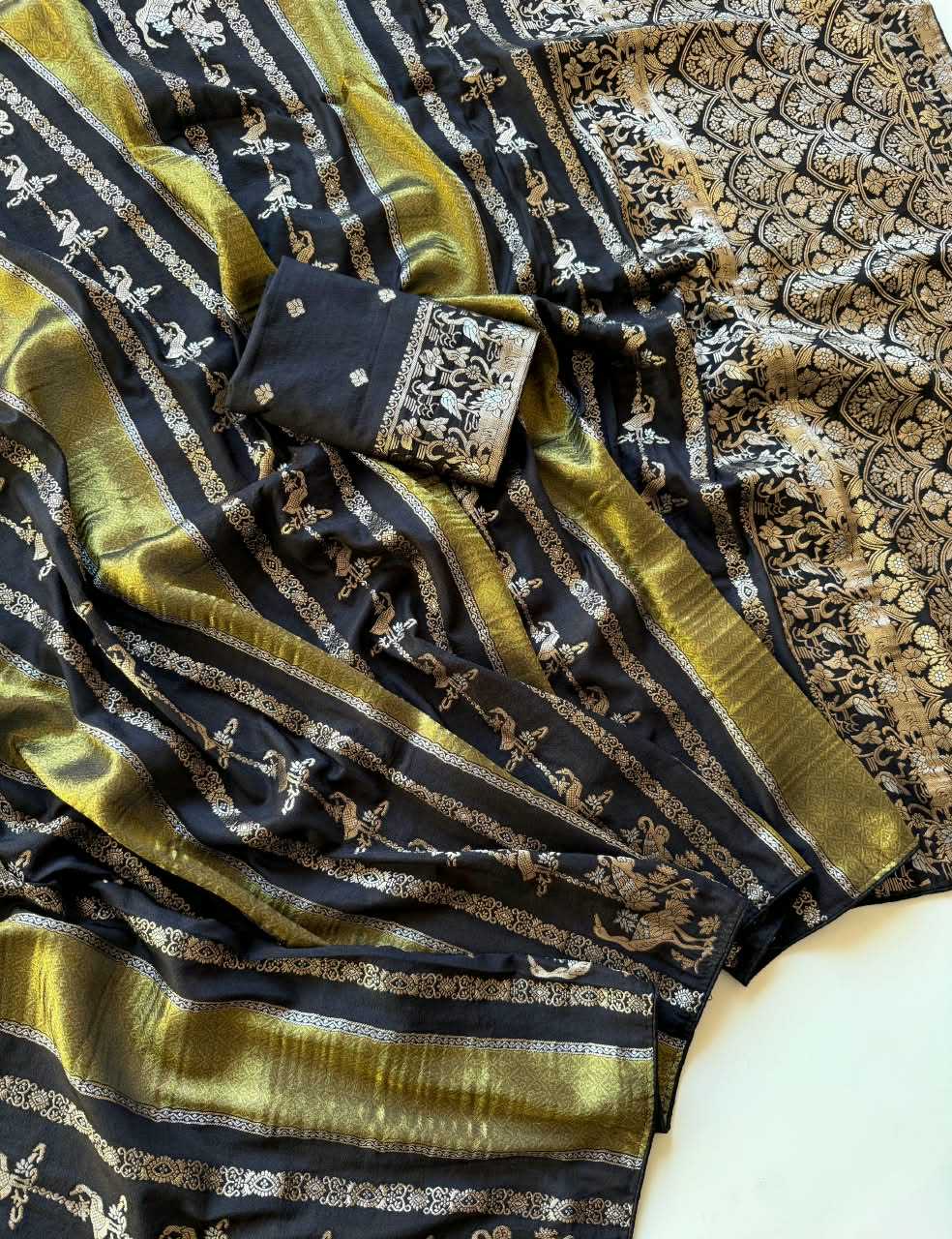Nylon Designer Saree in Rani