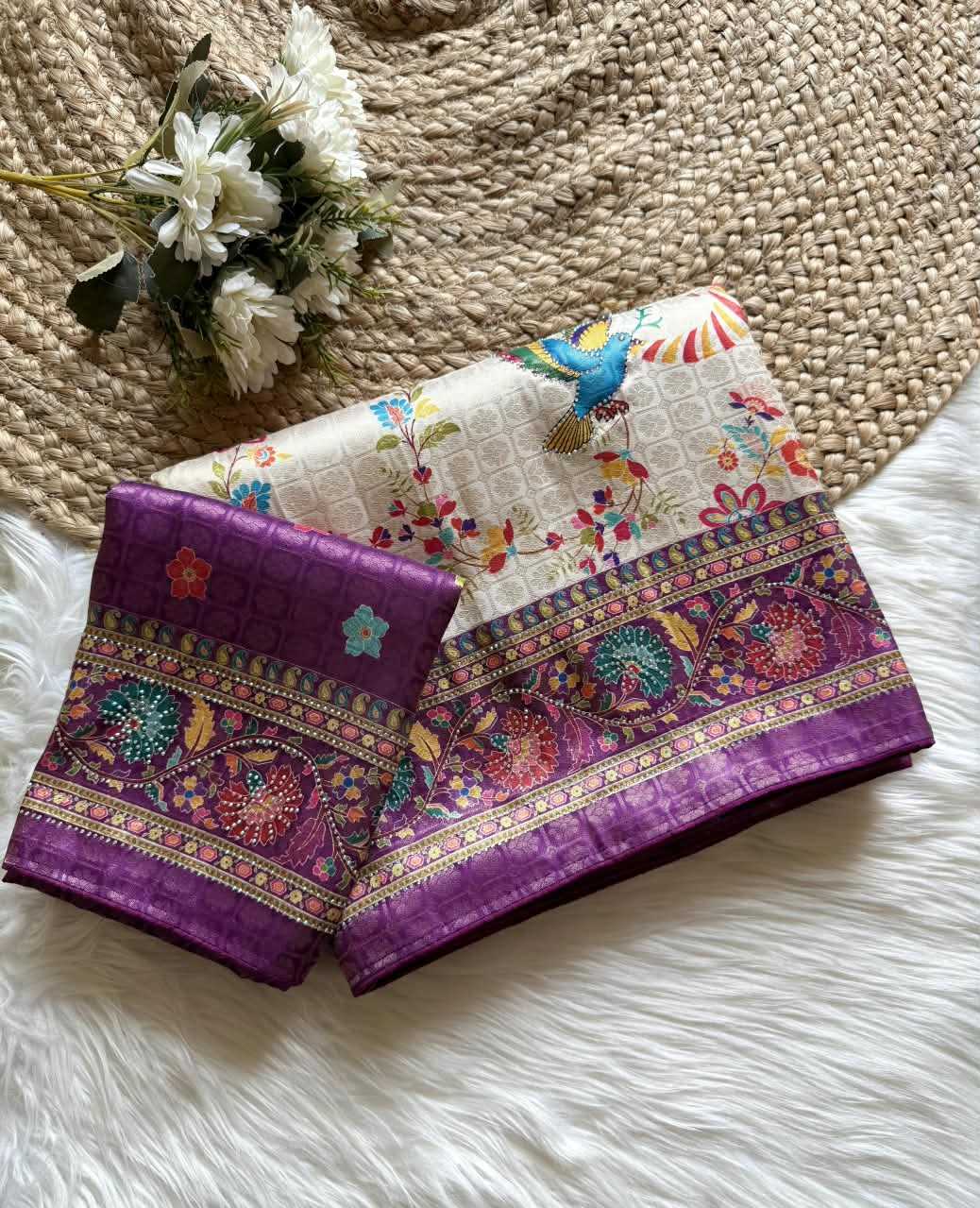 Soft Silk Saree in Dark Wine