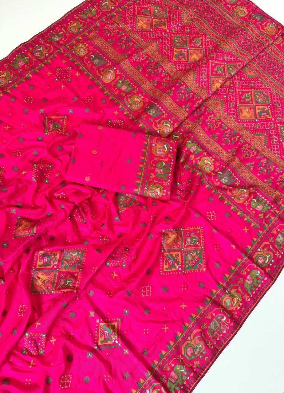Pashmina Designer Saree in Orange