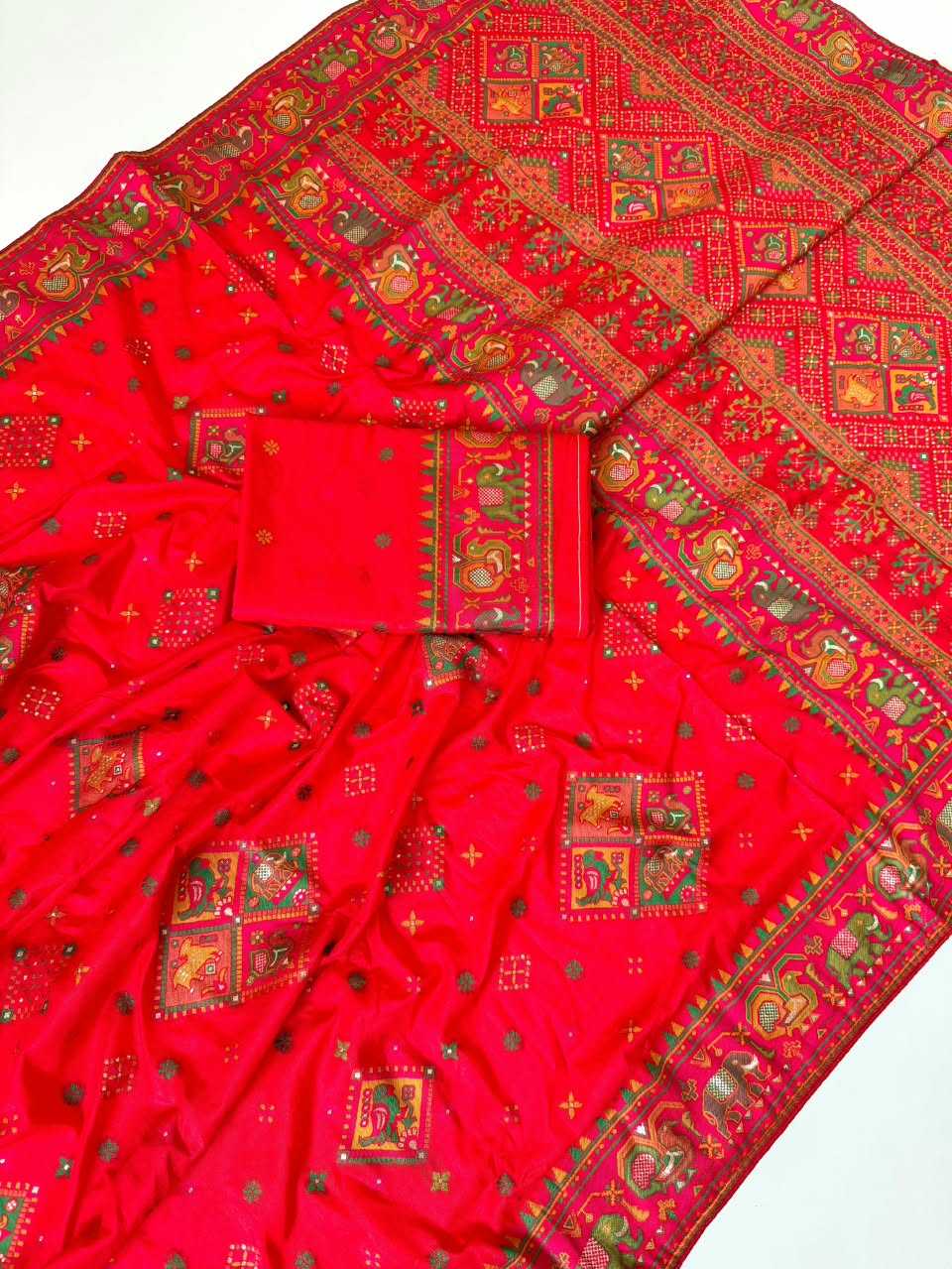 Pashmina Designer Saree in Orange