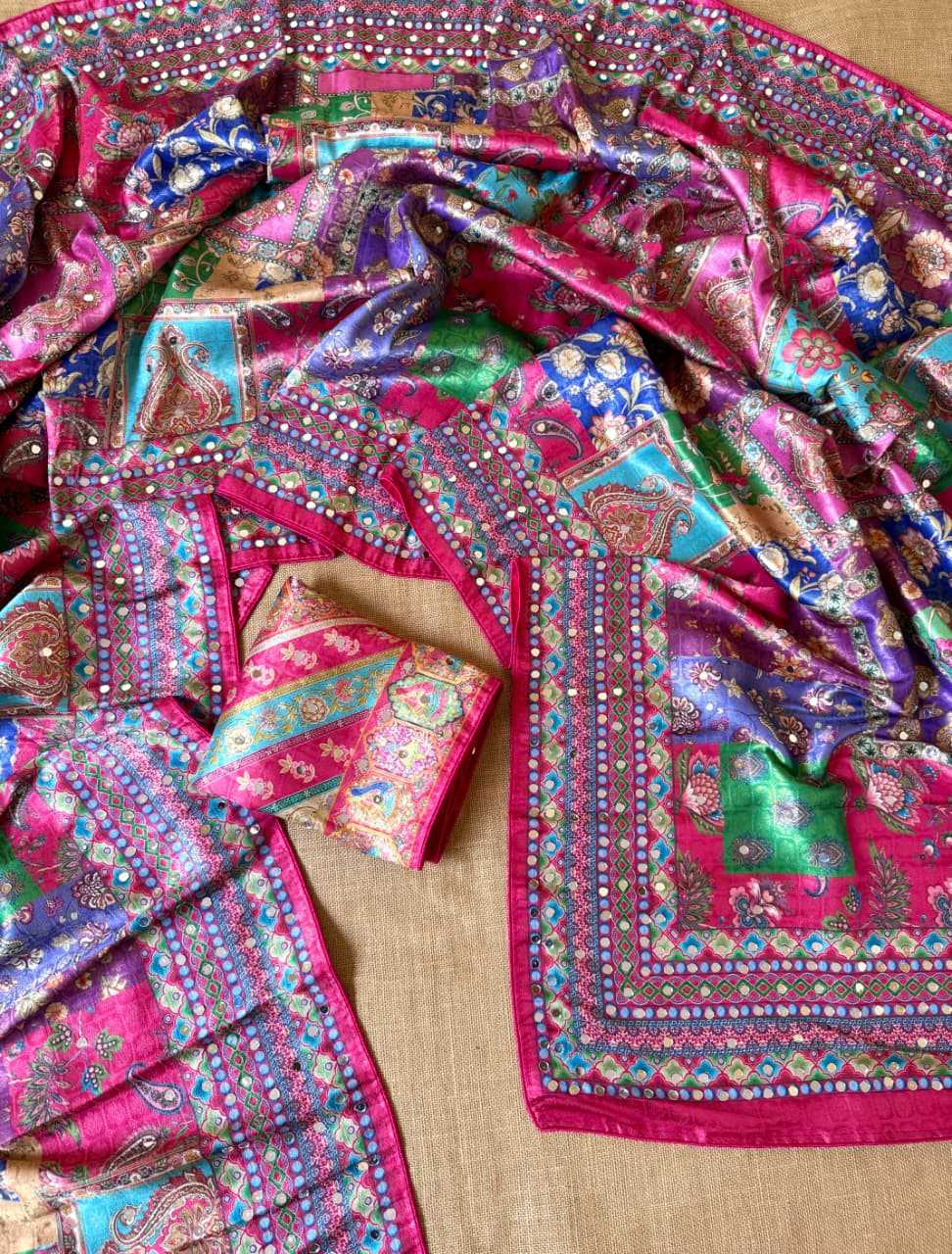 Dola Silk Printed Saree in Deep Blue