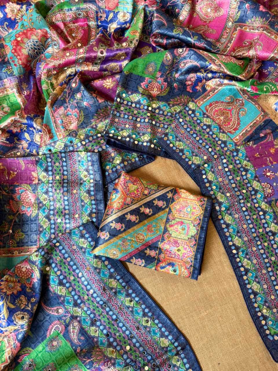 Dola Silk Printed Saree in Deep Blue