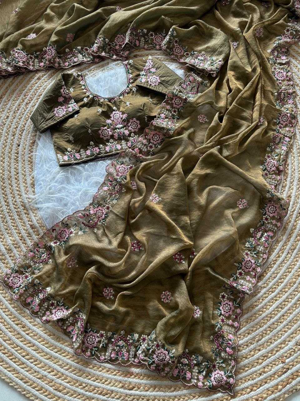 Dull Moss Traditional Silk Saree