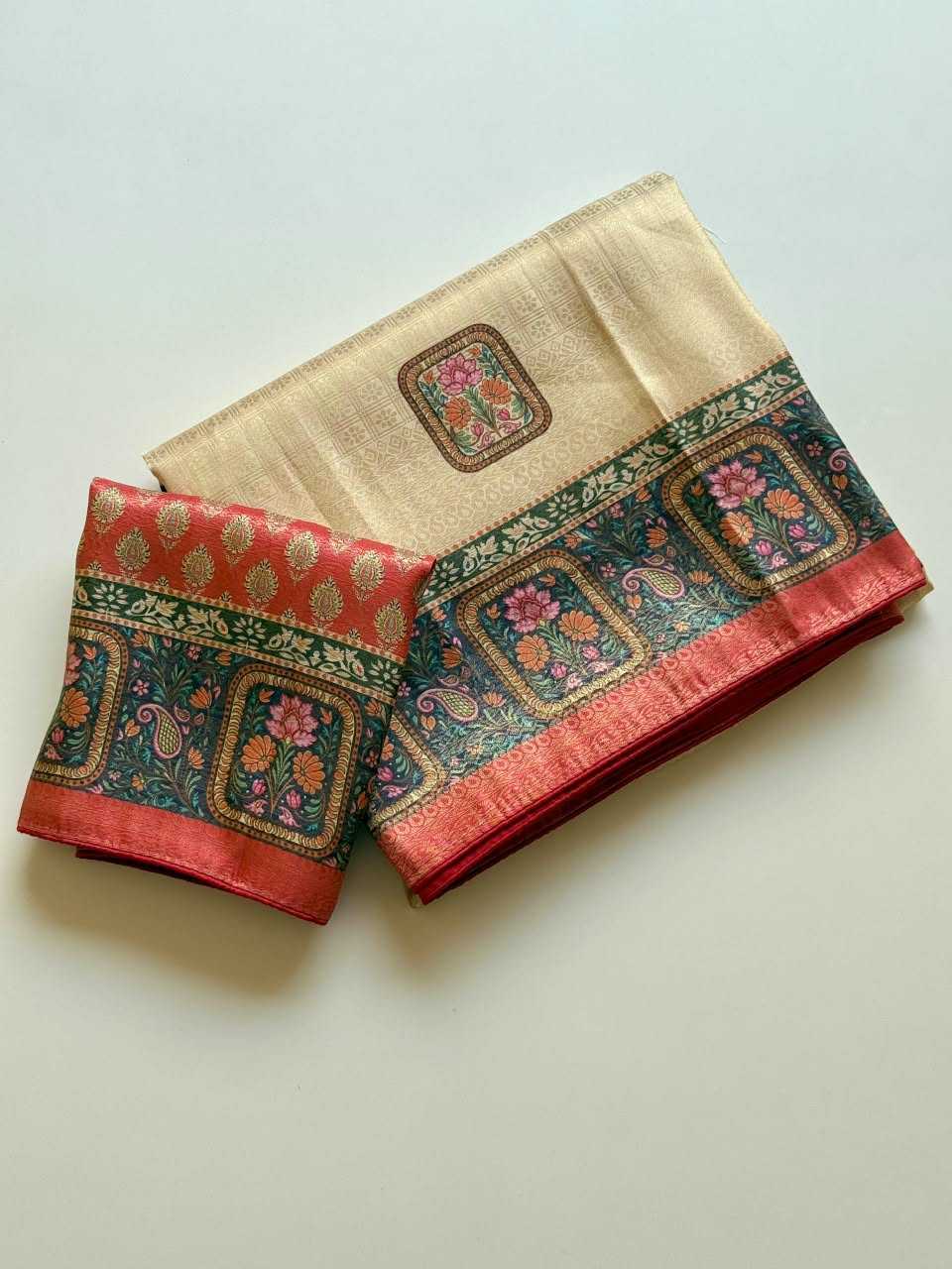 Soft Silk Printed Saree in Red