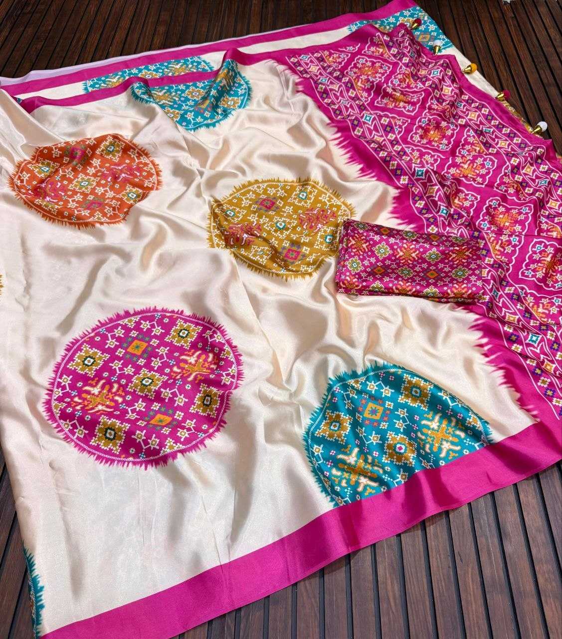 Satin Silk Printed Saree