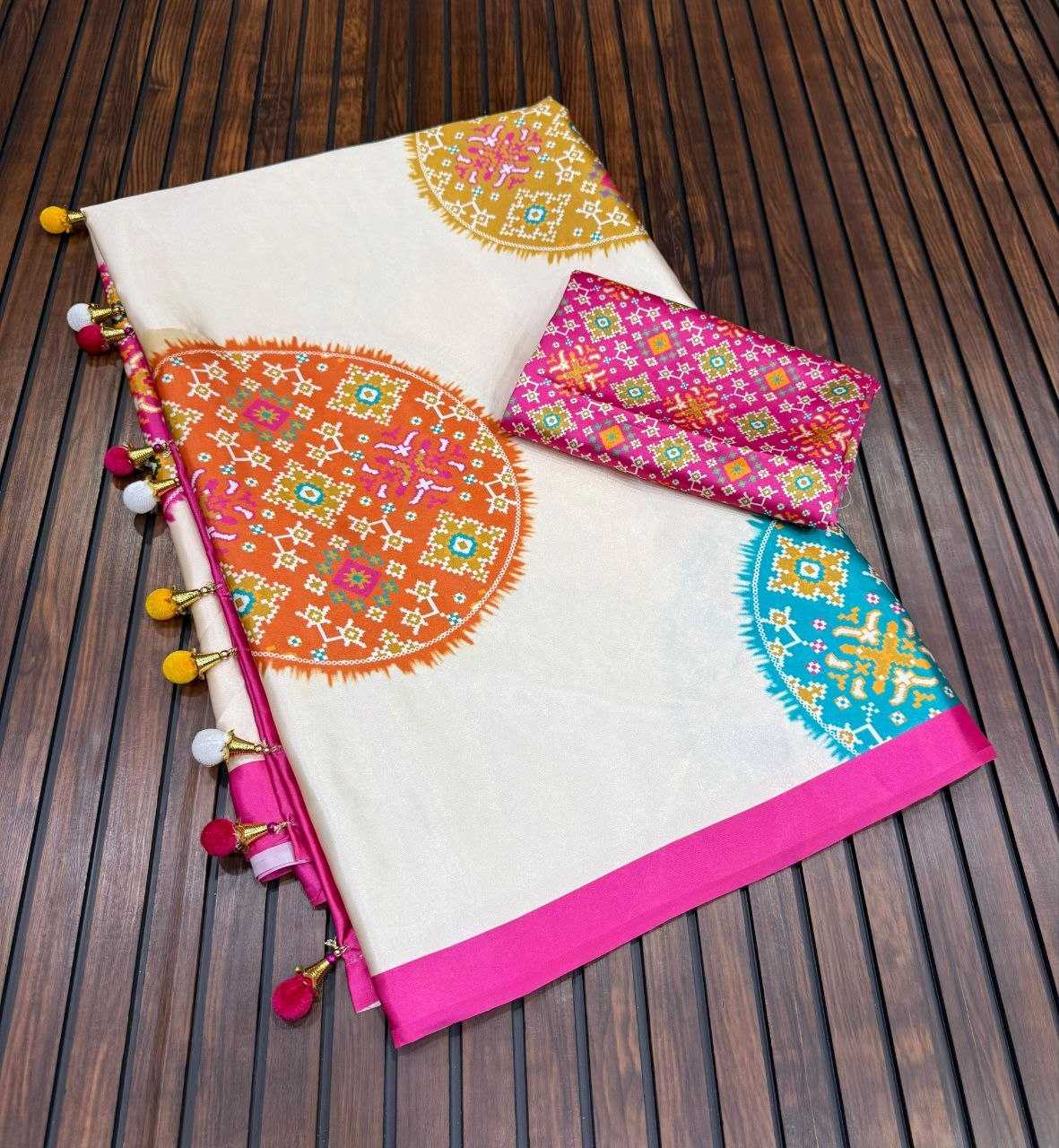 Satin Silk Printed Saree