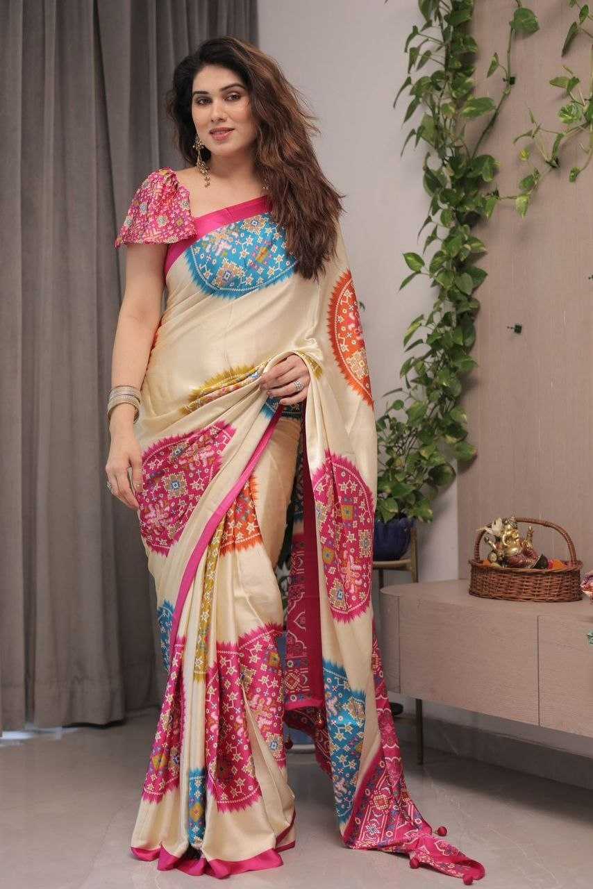 Satin Silk Printed Saree