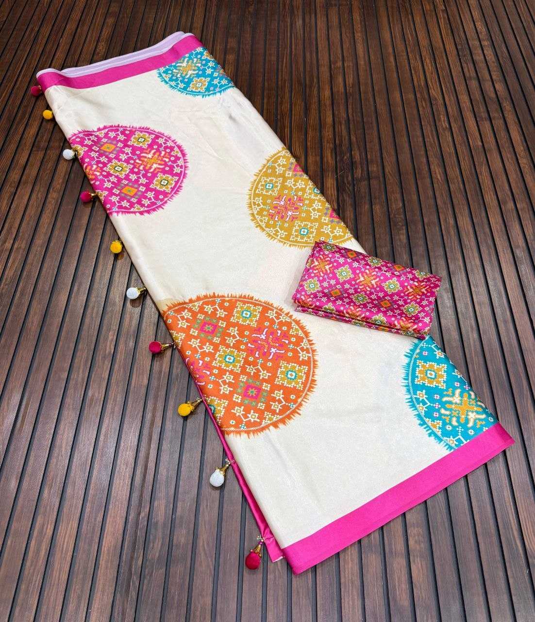 Satin Silk Printed Saree