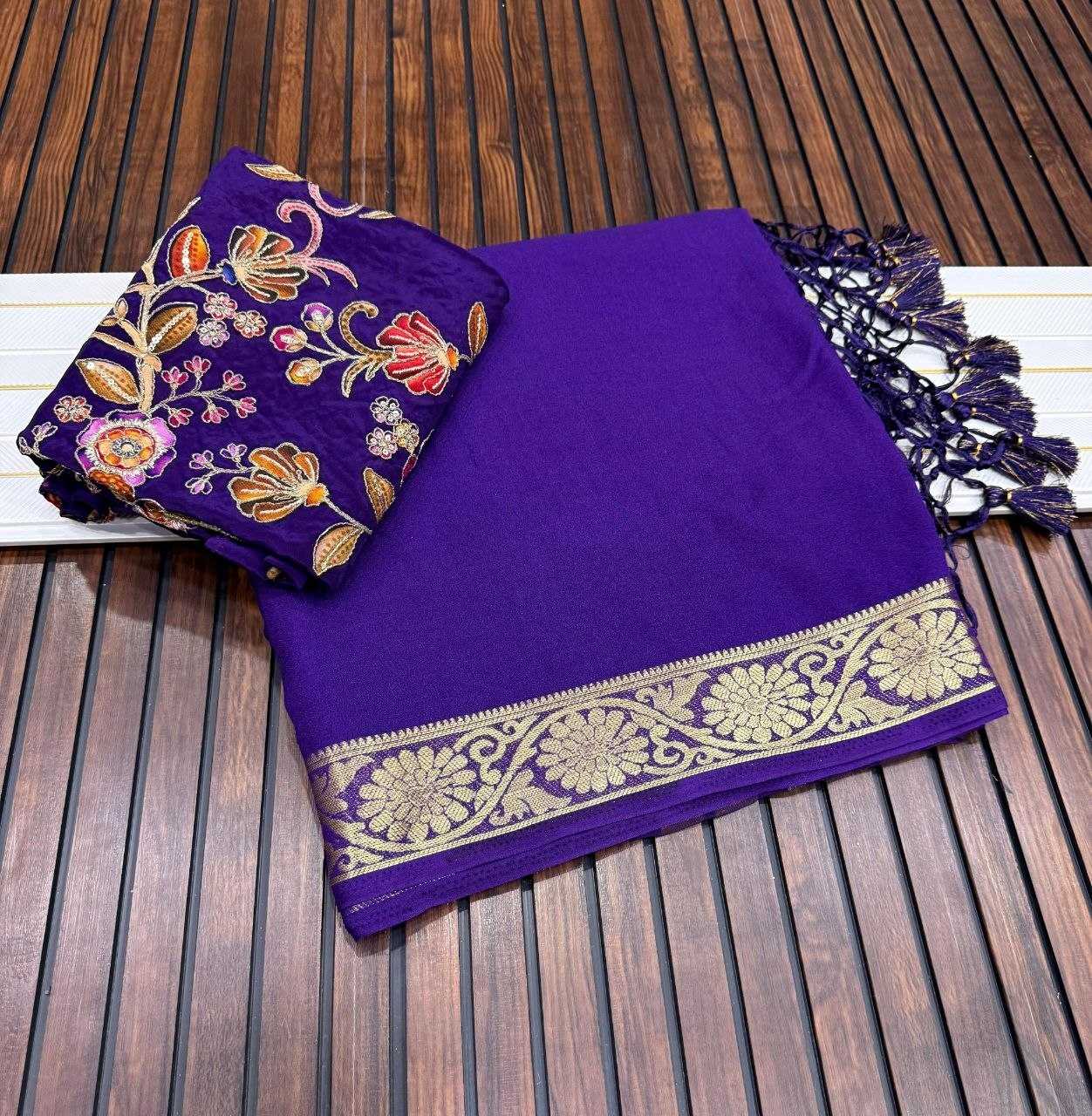 Georgette Embroidered Saree