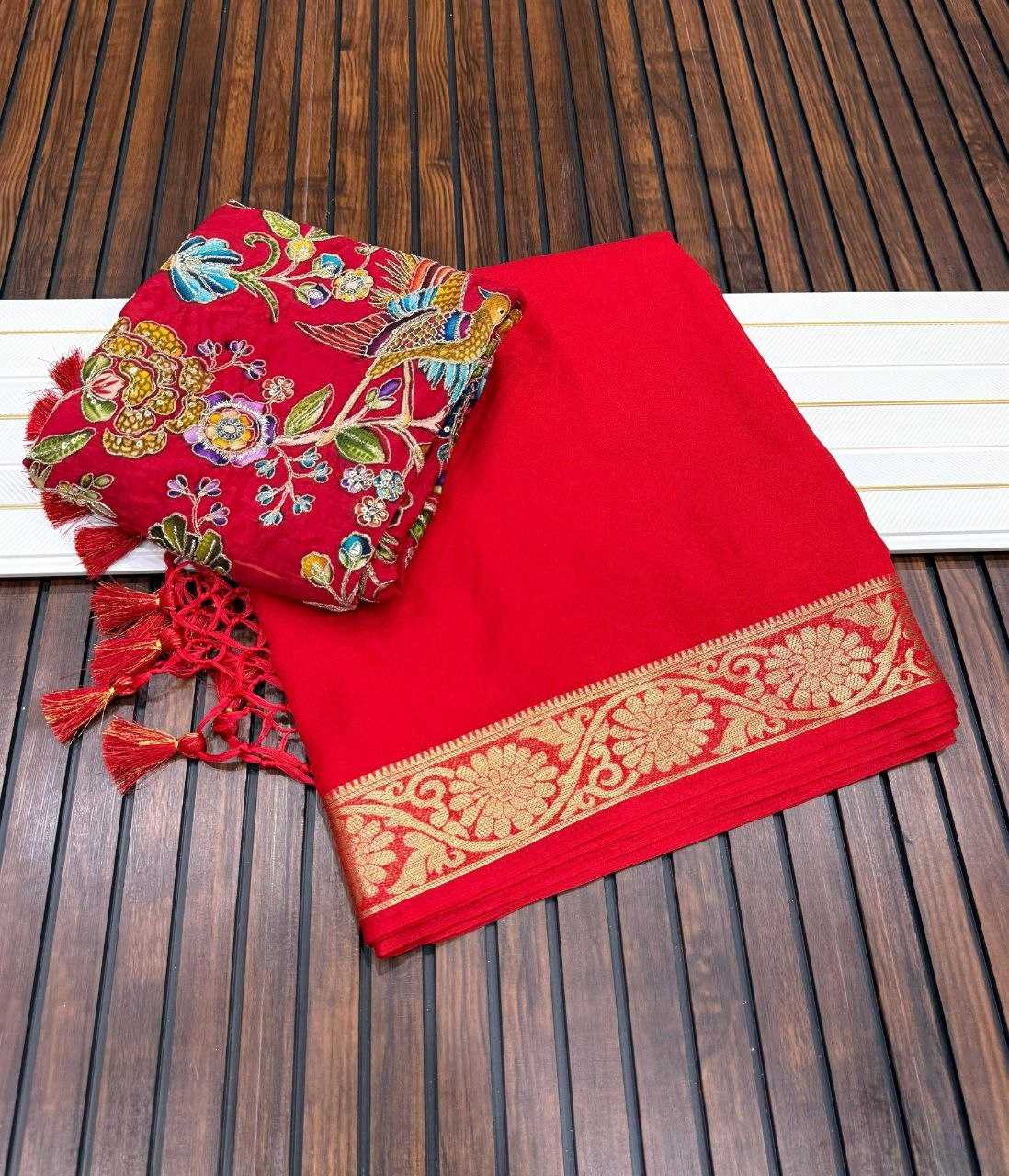 Georgette Embroidered Saree