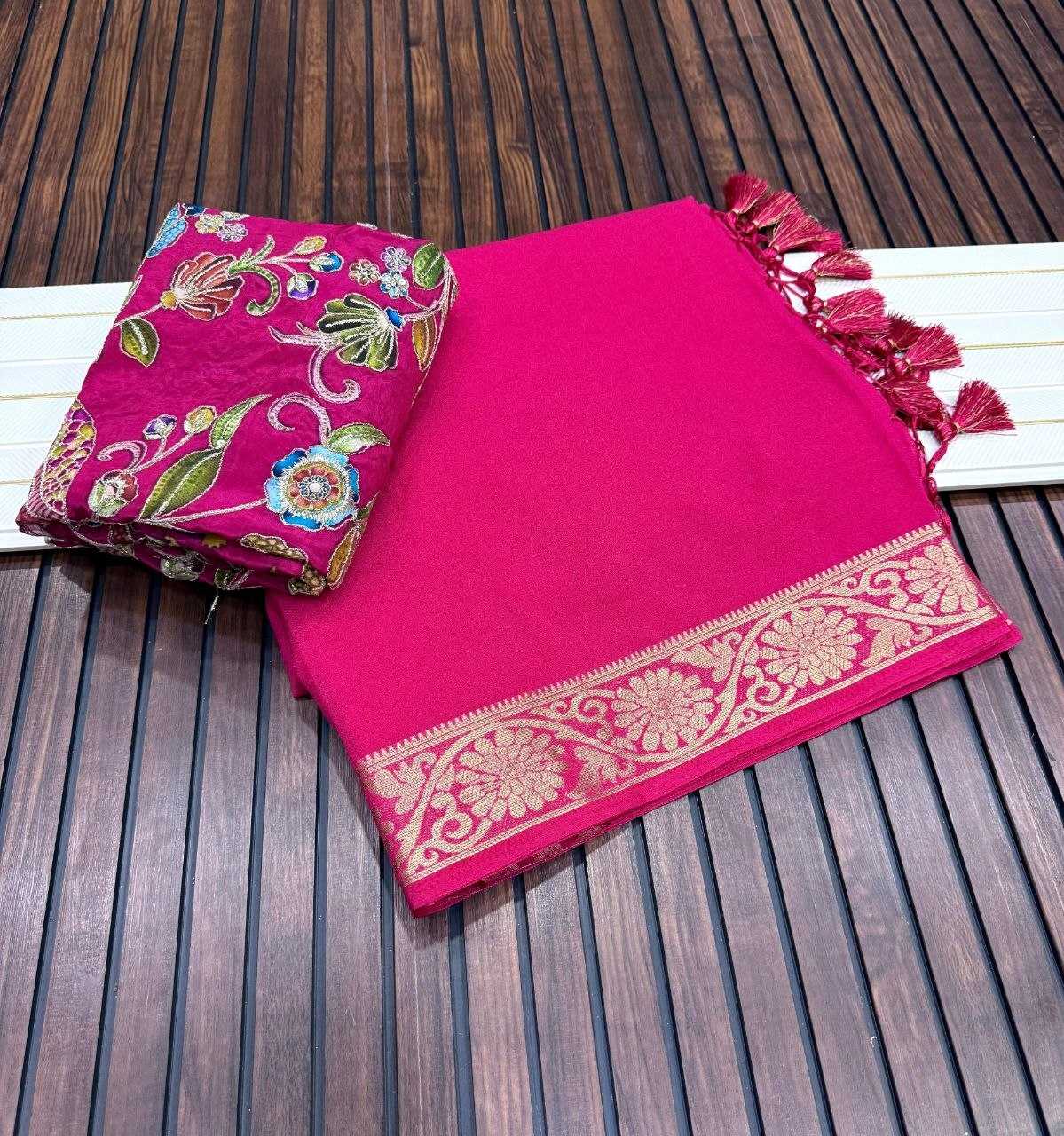 Georgette Embroidered Saree