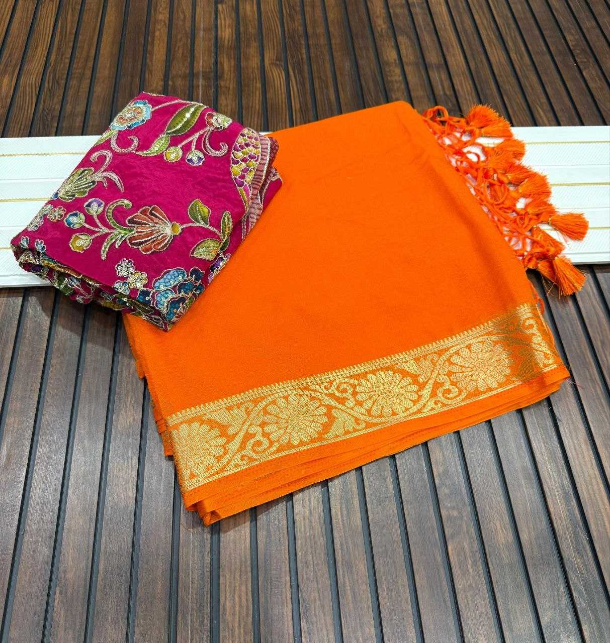 Georgette Embroidered Saree
