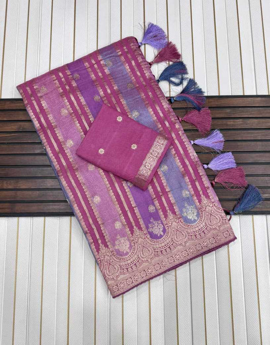 Viscose Georgette Saree in Onion