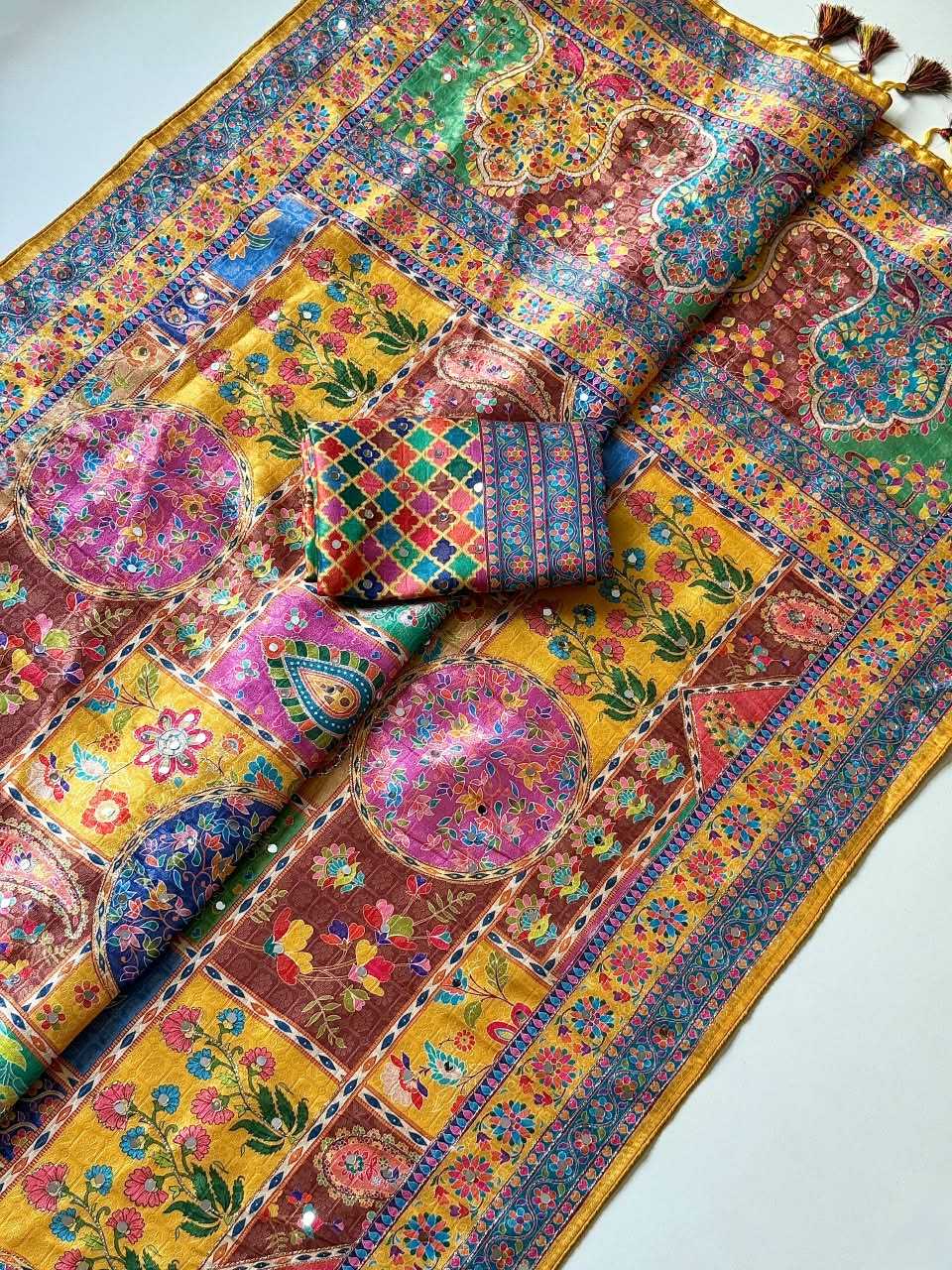 Dola Silk Printed Saree in Black