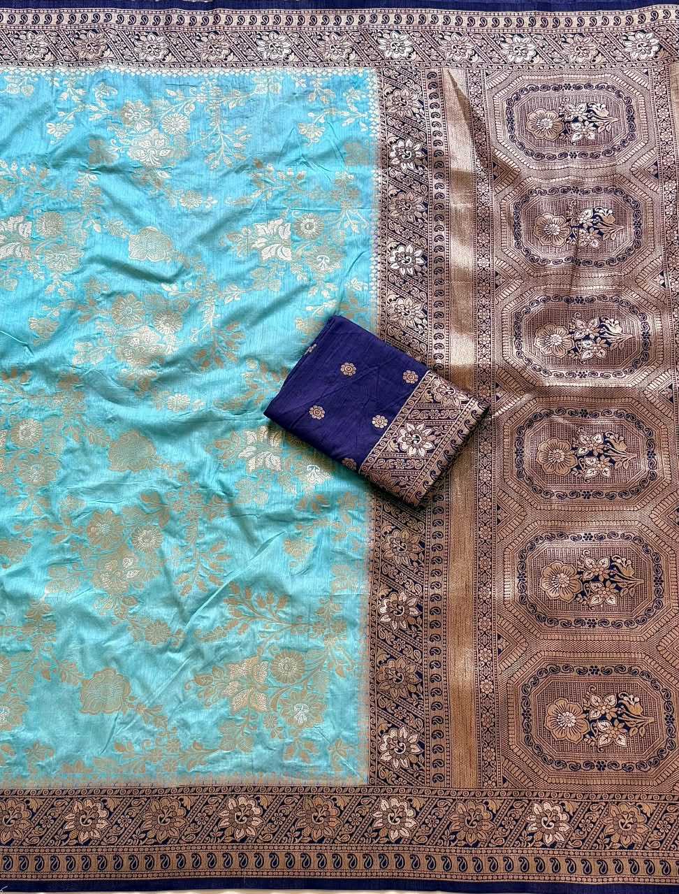 Nylon Designer Saree in Rani
