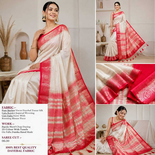Durga Pooja Tussar Silk Traditional Saree