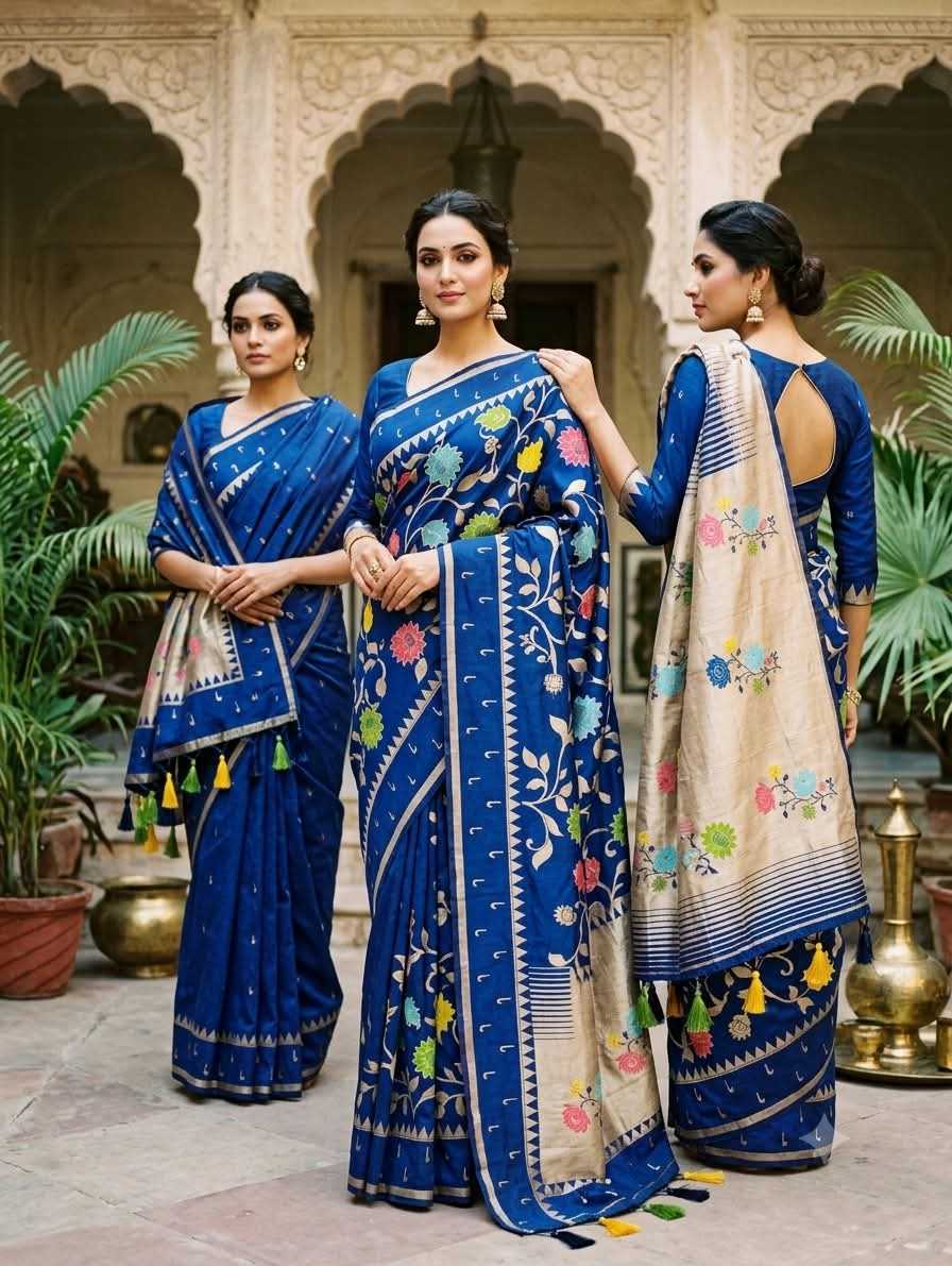 Nylon Georgette Saree in Black