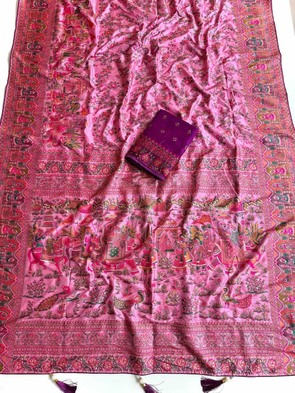 Pashmina Designer Saree in White