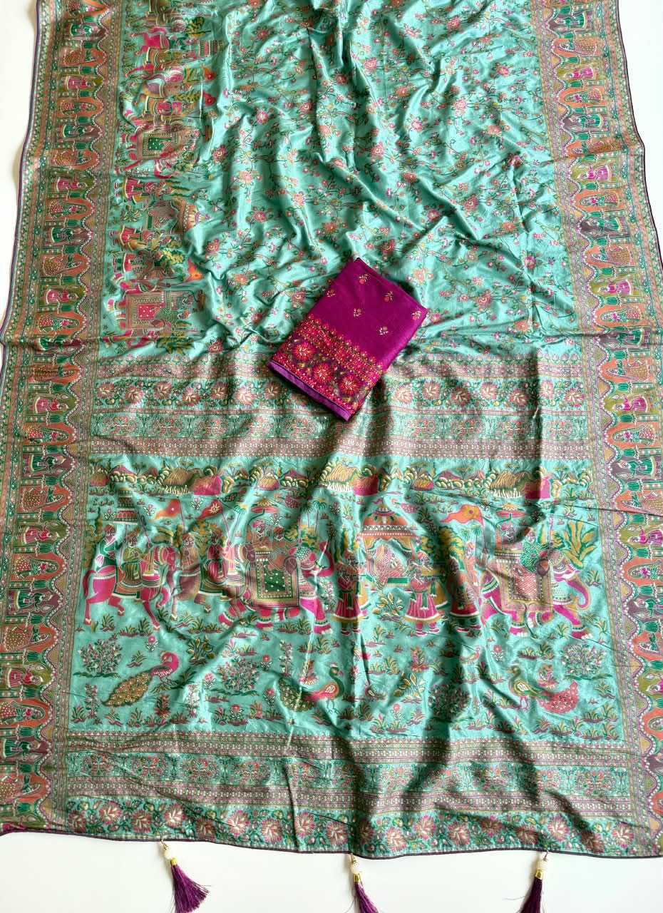 Pashmina Designer Saree in White