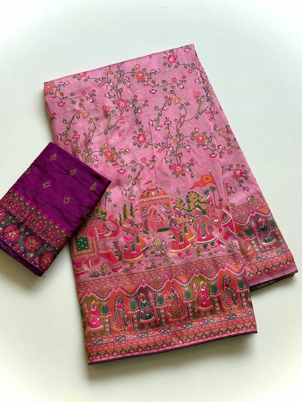 Pashmina Designer Saree in White