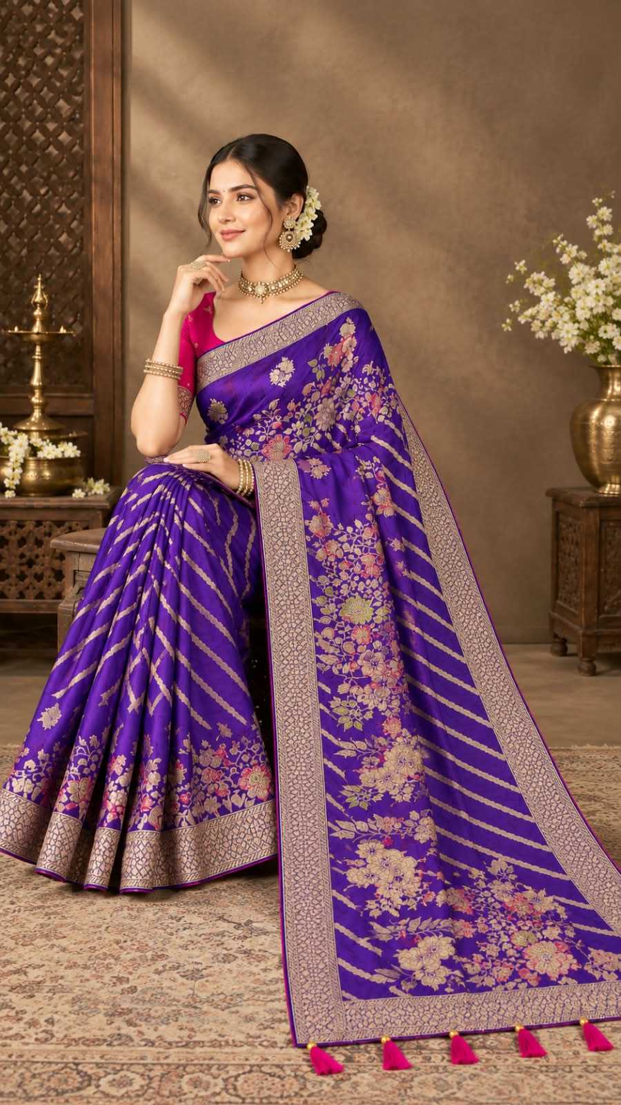 Dola Silk Saree in Wine