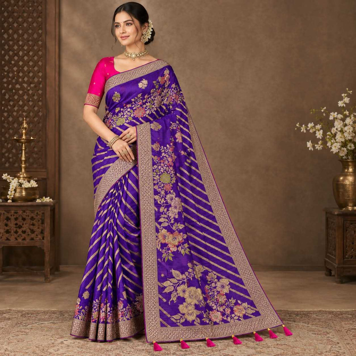 Dola Silk Saree in Wine
