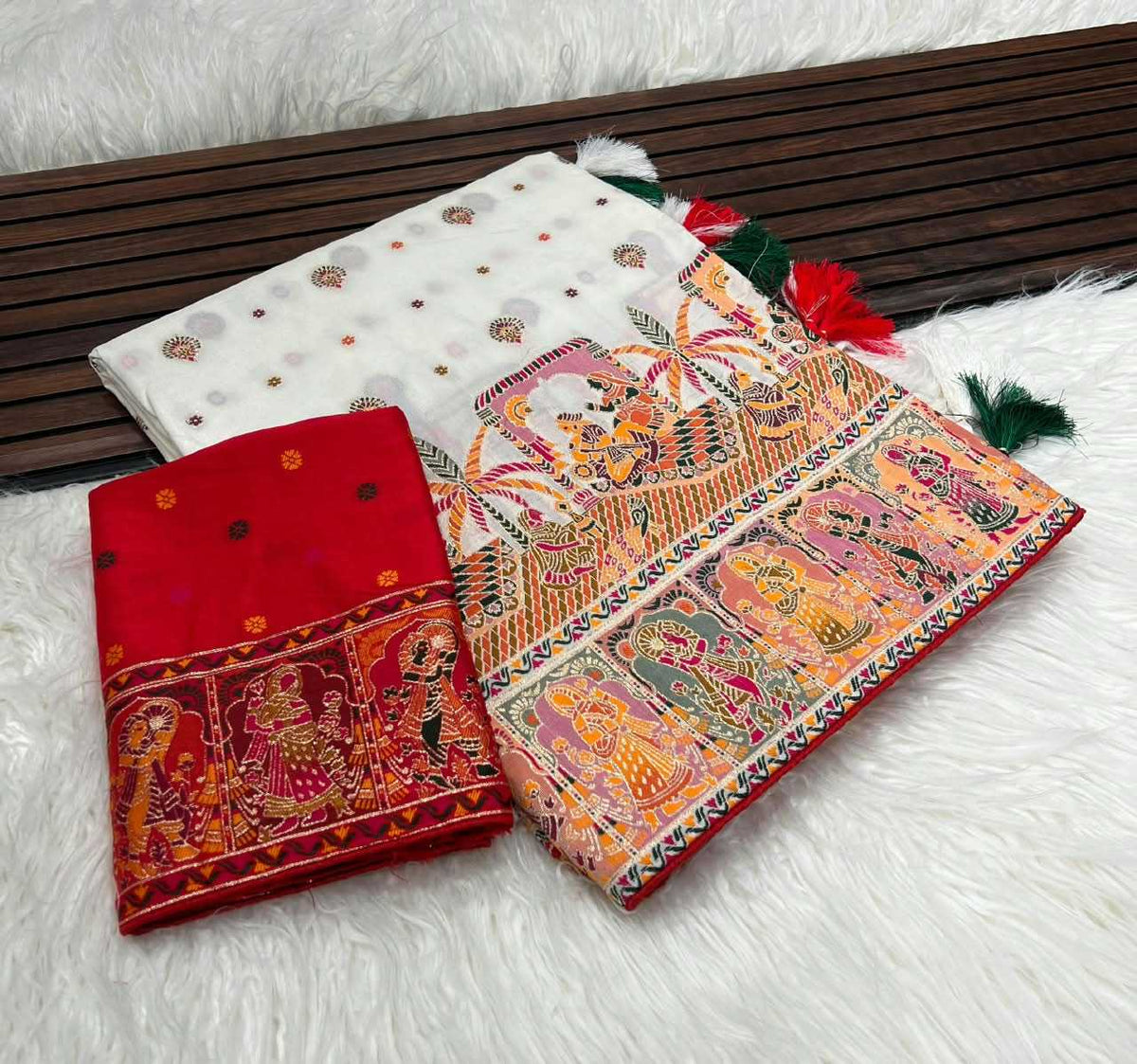 Soft Silk Saree in White
