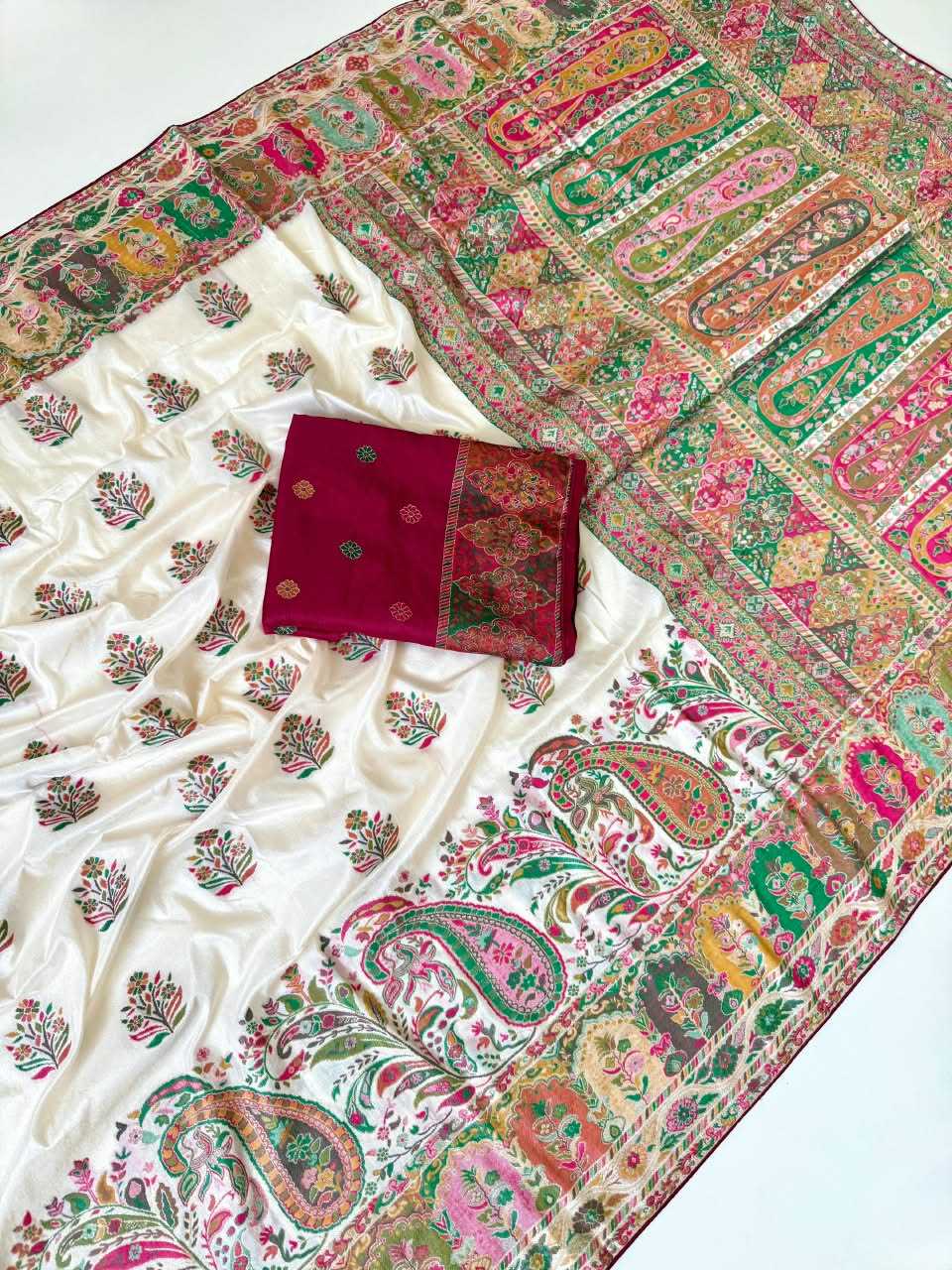 Pashmina Designer Saree in Blue